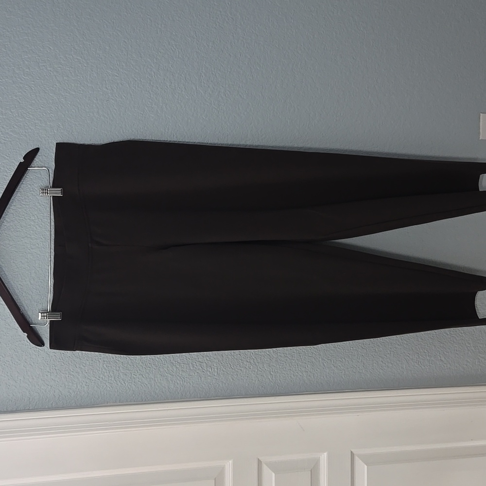 EILEEN FISHER Chocolate Ponte Knit Mid Rise Relaxed Leg Pants Sz Large Pullon